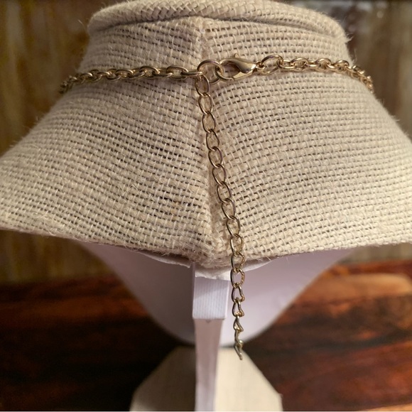 Faceted Jet Colored Geometric Resin Cabochon Necklace - Picture 6 of 7